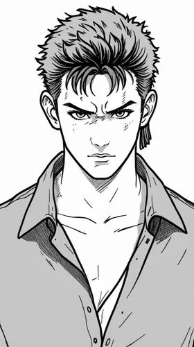 the young man is looking at soing on the phone,sanada,fukumoto,kuwabara,kindaichi,ippo,baki,Design Sketch,Design Sketch,Rough Outline