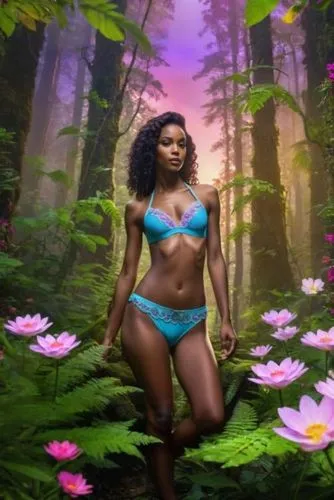 beautiful african american women,mother nature,garden of eden,secret garden of venus,fantasy picture,african american woman,faerie,jasmine bush,spring background,spring equinox,black women,hula,beauty in nature,dryad,fantasy woman,forest background,springtime background,sacred lotus,divine healing energy,image manipulation