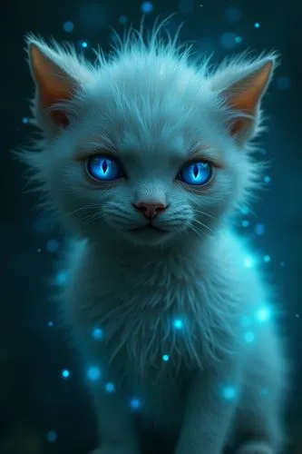 blue eyes cat,cat with blue eyes,bluestar,cat on a blue background,blue eyes,jayfeather,Photography,Artistic Photography,Artistic Photography 01