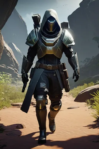 the wanderer,dodge warlock,knight armor,paladin,crucible,mercenary,scarab,alien warrior,sentinel,dark blue and gold,destiny,aquanaut,ranger,gunfighter,assassin,lone warrior,guards of the canyon,nomad,spartan,grenadier,Illustration,Japanese style,Japanese Style 08