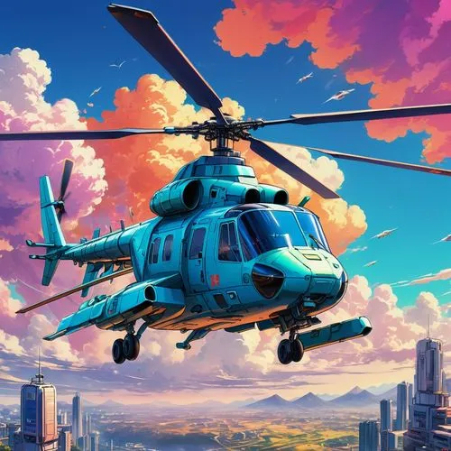 eurocopter,heli,heliborne,helicopter,helos,helicopters,Illustration,Japanese style,Japanese Style 03