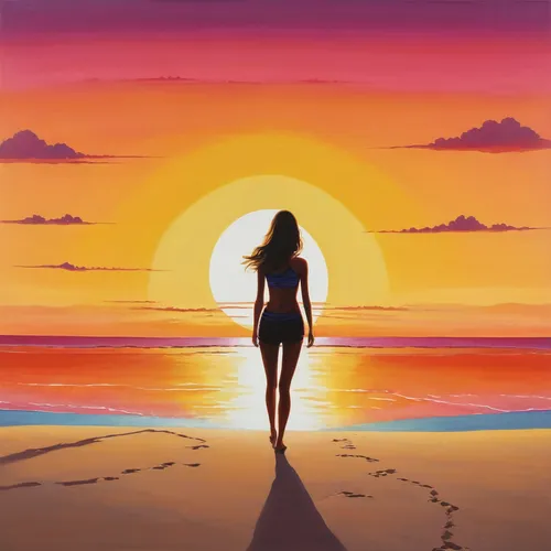 sun,sun and sea,woman silhouette,beach background,sunrise beach,world digital painting,summersun,sunset beach,sunset,sol,bright sun,silhouette art,girl on the dune,dream beach,the horizon,setting sun,beach landscape,sea beach-marigold,rising sun,girl in a long,Art,Artistic Painting,Artistic Painting 33