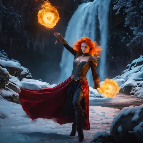 fire dancer,fantasy picture,merida,fire artist,sorceress,fantasy woman,fire dance,fire-eater,firedancer,fantasy portrait,fantasy art,dancing flames,transistor,the snow queen,fire siren,fire eater,flame spirit,photomanipulation,fiery,fire angel