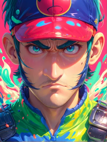 参考此风格，画一个灌篮高手中的赤木刚宪的肖像画,2d,matsuno,chopper,osomatsu,candy boy,motorcycle racer,batter,colorful doodle,kid hero,garish,cells,biker,closeup,anime boy,sakana,detail shot,3d man,scout,illustrator,game ill