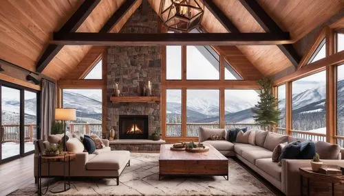 the cabin in the mountains,alpine style,house in the mountains,coziness,chalet,fire place,house in mountains,warm and cozy,beautiful home,snow house,winter house,luxury home interior,coziest,log cabin,cozier,fireplaces,wooden beams,fireplace,mountain hut,log home,Conceptual Art,Oil color,Oil Color 19