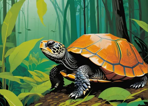 galápagos tortoise,box turtle,galapagos tortoise,ornate box turtle,painted turtle,land turtle,terrapin,florida redbelly turtle,giant tortoise,eastern box turtle,common map turtle,tortoise,red eared slider,gopher tortoise,map turtle,turtle pattern,loggerhead turtle,turtle,trachemys,terrestrial vertebrate,Illustration,Vector,Vector 13