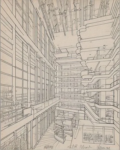 an architectural drawing of a room with lots of windows,bobst,schuitema,longaberger,schuiten,unbuilt,piranesi,Design Sketch,Design Sketch,Blueprint