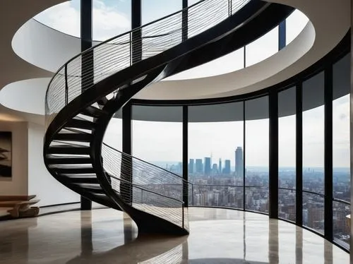 penthouses,circular staircase,spiral staircase,spiral stairs,winding staircase,staircase,stairwell,staircases,outside staircase,glass wall,stairwells,stair,steel stairs,stairs,hearst,the observation deck,stairway,stairways,observation deck,interior modern design,Photography,Documentary Photography,Documentary Photography 27