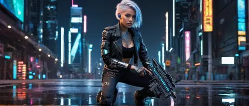 domino,ororo,asari,cyberpunk,polara,noir,motoko,bladerunner,replicant,merc,futuristic,nyx,satari,girl with gun,femme fatale,girl with a gun,kaidan,protagonist,katana,askani,Illustration,Vector,Vector 12