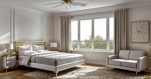 Modern style , contrast color , master bedroom, more accessories , one bed , chair , sofa , window ,window treatment,gold stucco frame,ornate room,modern room,guest room,bedroom,great room,guestroom,d