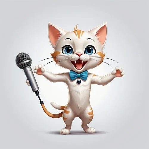 cartoon cat,suara,singing,cat vector,cute cartoon image,cat cartoon,Illustration,Japanese style,Japanese Style 19