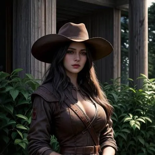 Extender y completar la imagen,leather hat,katniss,cowgirl,brown hat,cowboy hat,countrygirl,womans hat,the hat of the woman,sheriff,wild west,park ranger,women's hat,western,the hat-female,pointed hat