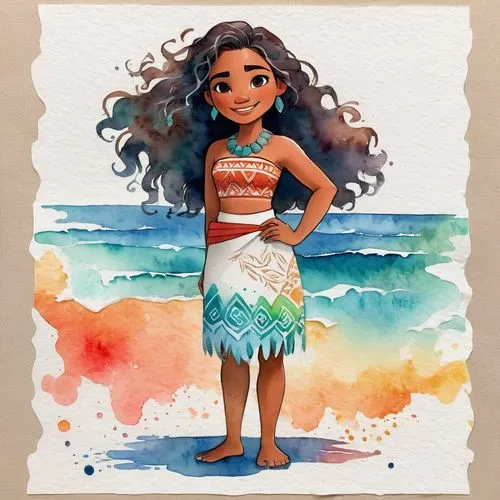 moana,polynesian girl,watercolor mermaid,hula,luau,tiana,the sea maid,polynesian,aloha,maui,mermaid,little mermaid,mermaid background,watercolors,mermaid scale,lilo,water colors,mermaid vectors,watercolor background,molokai,Illustration,Paper based,Paper Based 25