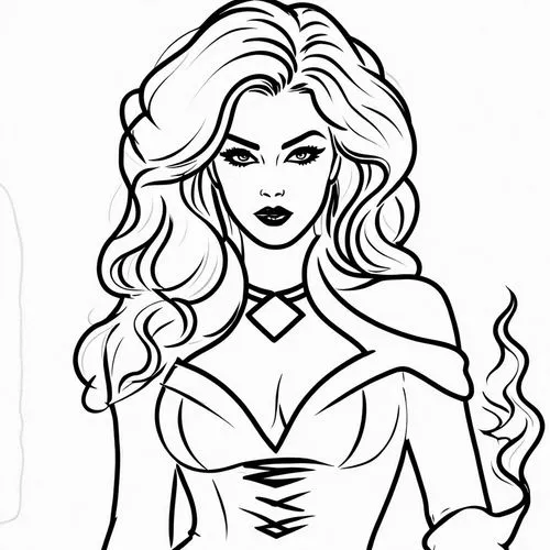 a female in lingerie and stockings with her hands on her hips,lilandra,dazzler,arrow line art,lineart,mono-line line art,inking,Design Sketch,Design Sketch,Rough Outline