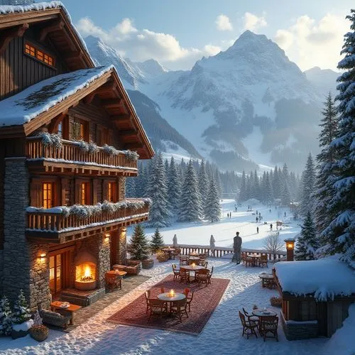 chalet,alpine village,ski resort,avoriaz,swiss alps,the cabin in the mountains,snowy landscape,suiza,alpine style,house in the mountains,snow landscape,the alps,christmas landscape,mountain huts,courchevel,mountain hut,alps,house in mountains,winter landscape,winter village,Photography,General,Realistic