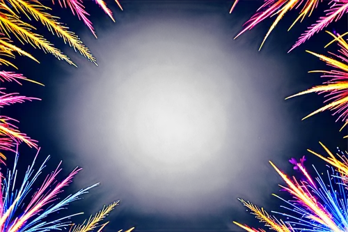 Colorful fireworks, explosive sparks, vibrant colors, circular pattern, dynamic motion, night sky, dark background, 3/4 composition, shallow depth of field, high contrast, cinematic lighting, festive 