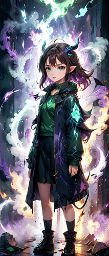 akko,薄雲,mage,haunebu,summoner,witch,nori,wizard,strix nebulosa,challenger,magus,dodge warlock,cloak,wiz,llenn,witch ban,aura,chara,dark-type,halloween witch,Anime,Anime,General