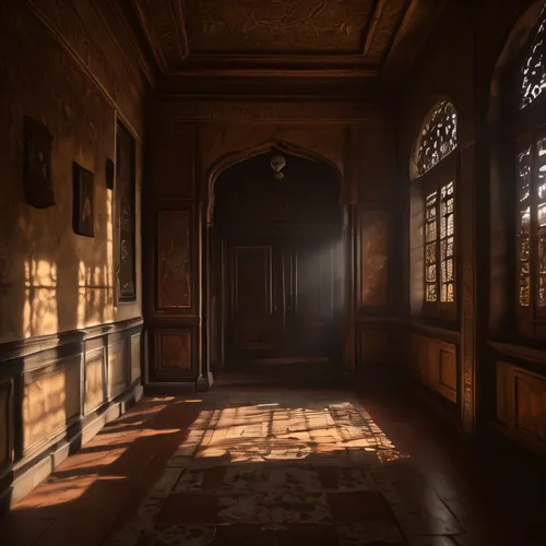 the threshold of the house,hallway,dandelion hall,ornate room,terracotta tiles,hallway space,wooden windows,wooden door,doorway,wooden floor,danish room,morning light,interiors,hours of light,hall of the fallen,armoire,empty interior,3d rendered,open door,the door,Photography,General,Natural