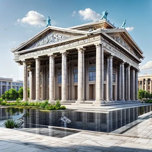 greek temple,neoclassical,konzerthaus berlin,ancient greek temple,saint george's hall,classical architecture,national archives,marble palace,palais de chaillot,the parthenon,ancient roman architecture