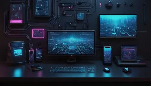 cyberpunk,control center,devices,electronics,neon human resources,gadgets,cyber,radio set,consoles,systems icons,neon coffee,electronic,computer chips,desktop computer,cyberspace,futuristic,computer,neon drinks,circuitry,barebone computer,Illustration,Retro,Retro 16