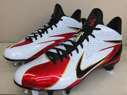 Create custom football cleats for a championship game.,football boots,soccer cleat,american football cleat,cleat,track spikes,rugby tens,black-red gold,football equipment,crampons,vapors,cardinals,leb