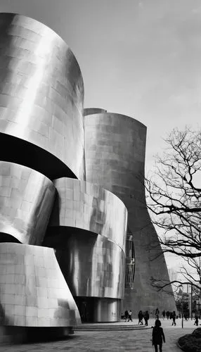 disney hall,gehry,guggenheim museum,emp,niemeyer,futuristic art museum,deyoung,corbu,shulman,musees,art museum,nevelson,carso,meadmore,damrosch,morphosis,meyerson,architecturally,hirshhorn,architectures,Illustration,Black and White,Black and White 33