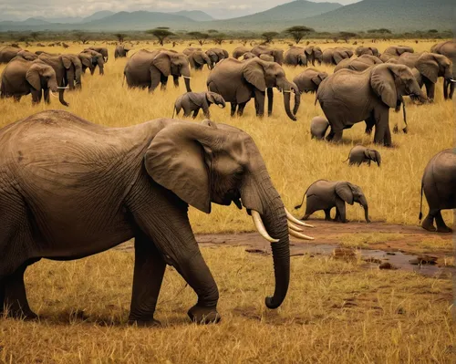 Wildlife safari in Uganda: where to go?,elephant herd,african elephants,african elephant,elephants and mammoths,african bush elephant,elephant tusks,elephants,watering hole,tsavo,cartoon elephants,ele