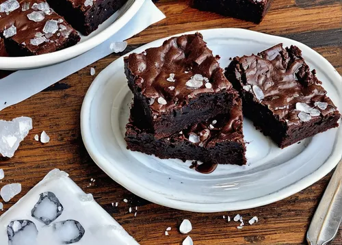 These dark chocolate yogurt brownies are packed full of rich chocolate flavor and a hint of tangy yogurt flavor. Top with flaked sea salt and powdered sugar.,chocolate brownie,flourless chocolate cake