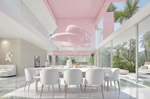 pink elephant,breakfast room,florida home,modern decor,pink flamingo,pink octopus,penthouse apartment,contemporary decor,pink flamingos,interior modern design,interior design,south beach,modern kitchen interior,luxury home interior,miami,modern kitchen,3d rendering,pink ice cream,flamingo,sky apartment