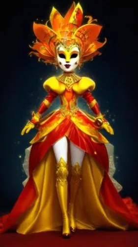 an animated image of a woman dressed in costume,emperatriz,akhnaten,auriongold,sun bride,goddess of justice,fire pearl