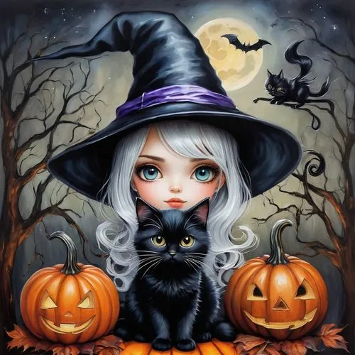 halloween black cat,samhain,halloween illustration,halloween background,halloween cat,halloween witch,Illustration,Abstract Fantasy,Abstract Fantasy 14