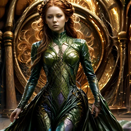 the enchantress,celtic queen,fantasy woman,sorceress,dryad,elven,emerald lizard,poison ivy,cleanup,loki,fantasy art,patrol,tilda,heroic fantasy,fantasy portrait,goddess of justice,jaya,ivy,background ivy,emerald