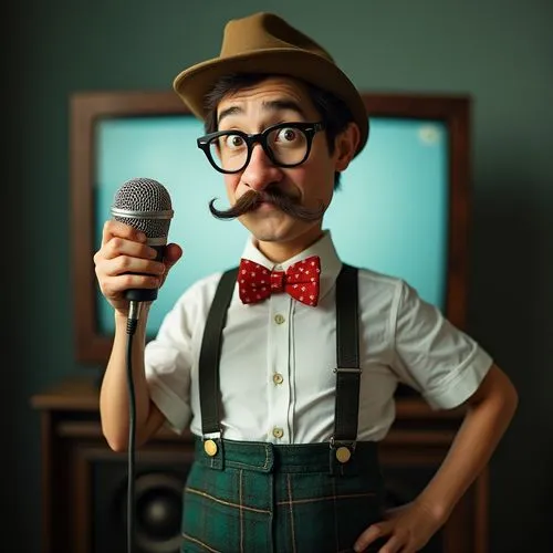 groucho,cartoon doctor,quizmaster,announcer,claypool,compere