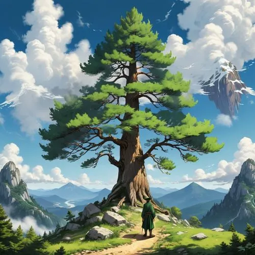 isolated tree,pine tree,landscape background,lone tree,cedrus,pine,forest tree,fir forest,metasequoia,spruce forest,forest background,cartoon video game background,mountain scene,tree tops,flourishing tree,cedarbaum,coniferous forest,cartoon forest,tree top,goodtree,Unique,Design,Character Design