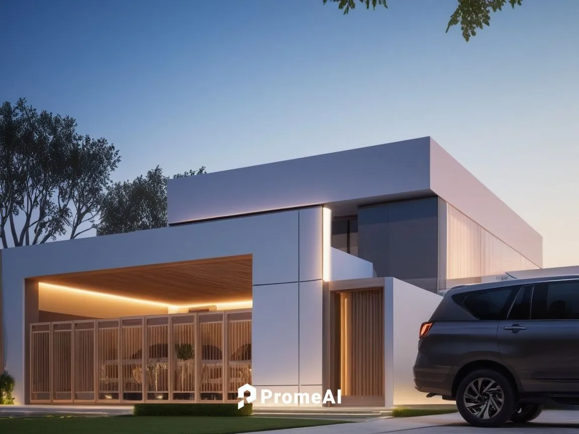 daylight time, elegance materials, modern, add,smart home,modern house,cubic house,cube house,smarthome,modern architecture,folding roof,smart house,residential house,garage door,dunes house,prefabric