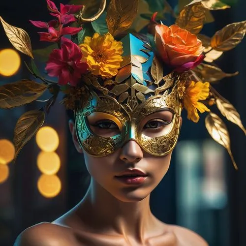 masquerade,venetian mask,gold mask,golden mask,masquerading,mascarade,golden wreath,masques,golden crown,masqueraders,party mask,golden flowers,masked,gold crown,mask,headdress,masquerades,the carnival of venice,girl in a wreath,fantasy portrait,Photography,Artistic Photography,Artistic Photography 08