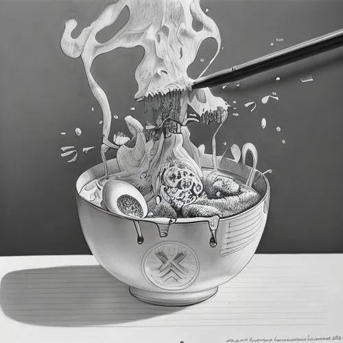 pencil art,tea art,splash photography,smoke art,conceptual photography,asian teapot,pencil drawings,milk splash,noodle bowl,fragrance teapot,coffee tea illustration,burning incense,congee,food styling