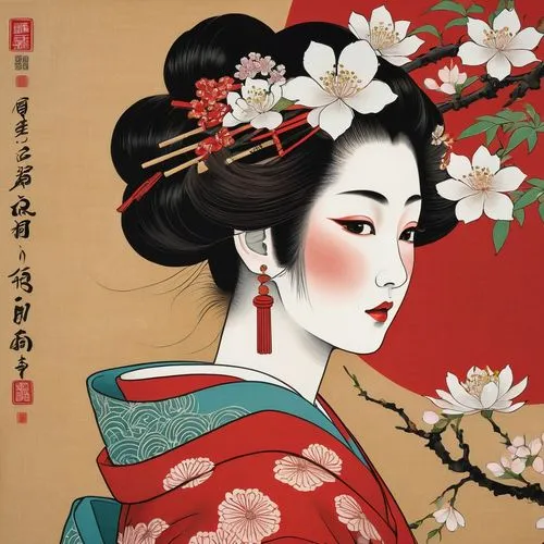 uemura,geiko,japanese woman,maiko,geisha,geisha girl,Illustration,Japanese style,Japanese Style 21