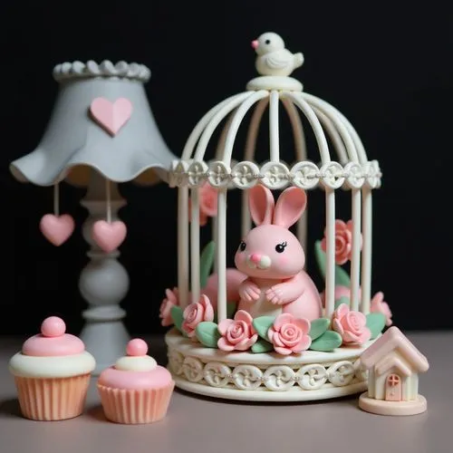 piglet barn,doll kitchen,cute cupcake,whimsical animals,fairy house,cupcake tray