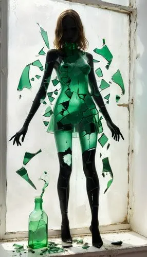 greenglass,midori,chihiro,vitgeft,perfume bottle silhouette,sonika,diopside,broken glass,emerald,naugahyde,distressed clover,smashed glass,saria,jadeite,animatrix,gumi,cloverland,green skin,silhouette art,malachite,Photography,Fashion Photography,Fashion Photography 26