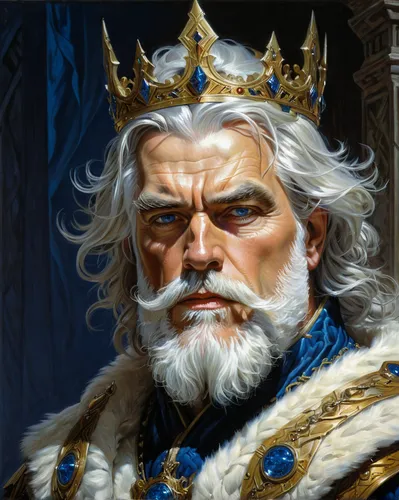 the emperor's mustache,father frost,king caudata,poseidon god face,king ortler,fantasy portrait,htt pléthore,dwarf sundheim,tyrion lannister,king lear,white beard,emperor,lokportrait,custom portrait,imperial crown,the ruler,king crown,portrait background,poseidon,prejmer,Illustration,Realistic Fantasy,Realistic Fantasy 03