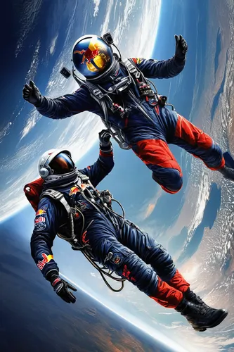 space walk,tandem skydiving,spacewalk,zero gravity,spacewalks,astronautics,skydiver,skydive,cosmonautics day,spacesuit,skydiving,space tourism,gravity,astronauts,tandem jump,cosmonaut,space travel,space suit,orbiting,sci fiction illustration,Conceptual Art,Fantasy,Fantasy 12