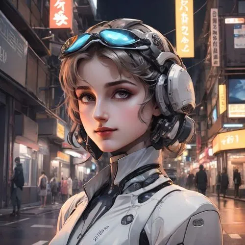 shimei,cyberpunk,retro girl,minmei,retro woman,cyberangels,Digital Art,Anime