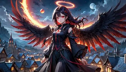 fire angel,archangel,angel of death,black angel,dark angel,fallen angel,the archangel,uriel,business angel,angelology,angel and devil,angel,angels of the apocalypse,crow queen,guardian angel,saint michel,atala,fire siren,baroque angel,lucifer,Anime,Anime,General