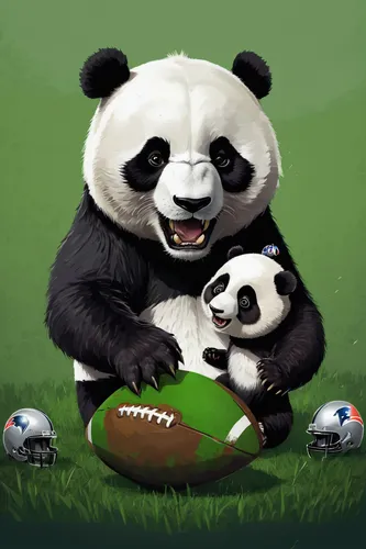 pandas,chinese panda,panda,giant panda,kawaii panda,nfl,panda bear,baby panda,touch football (american),little panda,panda cub,kawaii panda emoji,international rules football,national football league,game illustration,hanging panda,panda face,gridiron football,football player,pandabear,Conceptual Art,Fantasy,Fantasy 09