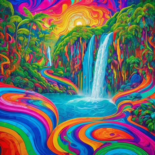 psychedelic art,colorful background,rainbow background,rainbow bridge,colorful water,rainbow waves,waterfall,waterfalls,psychedelic,cascading,background colorful,rainbow world map,cascades,acid lake,rainbow colors,colorful tree of life,lsd,cascade,water fall,pachamama,Conceptual Art,Oil color,Oil Color 23