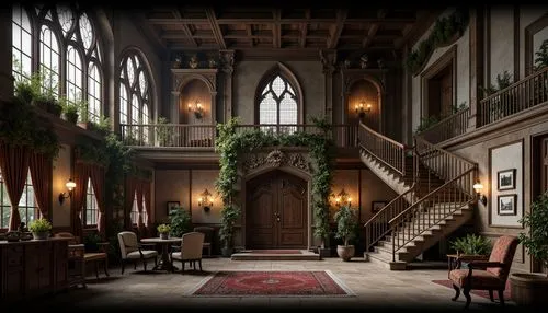 ornate room,victorian room,entrance hall,hallway,dandelion hall,herbology,hogwarts,inglenook,altgeld,diagon,briarcliff,corridors,driehaus,entryway,anteroom,victoriana,lobby,hall of the fallen,magic castle,royal interior