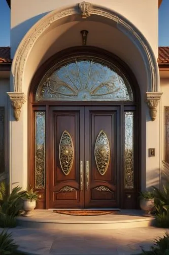 front door,metallic door,garden door,gold stucco frame,iron door,door trim,doors,hinged doors,entryway,wooden door,house entrance,greek island door,steel door,door,entryways,doorways,doorway,3d rendering,stucco frame,the door,Illustration,American Style,American Style 03