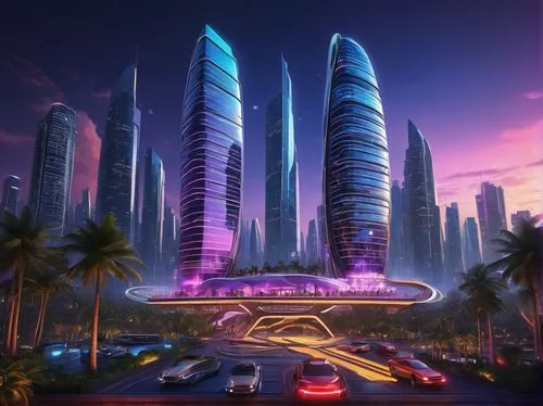 futuristic landscape,futuristic architecture,dubay,dubia,largest hotel in dubai,dubai,mubadala,cybercity,nakheel,cyberport,khalidiya,dhabi,arcology,futuristic,doha,futuristic art museum,abu dhabi,skylstad,damac,sky space concept,Illustration,Retro,Retro 02