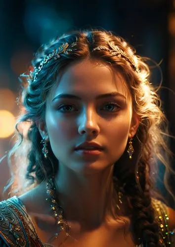 a young lady wearing some fancy jewelry and some rings,mervat,eretria,gandhari,margairaz,margaery,guinevere,Photography,General,Fantasy